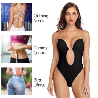 Shapewear Bodysuit Women Deep V-Neck Body Shaper ALODIA STORE