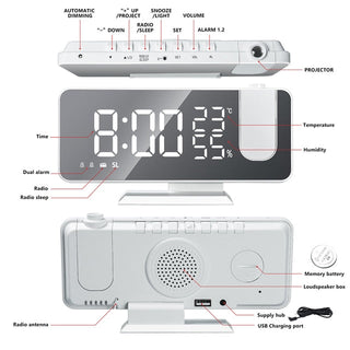 LED Digital Projection Clock ALODIA STORE
