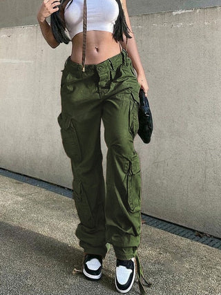 Button Low Waist Women's Denim Pants ALODIA STORE