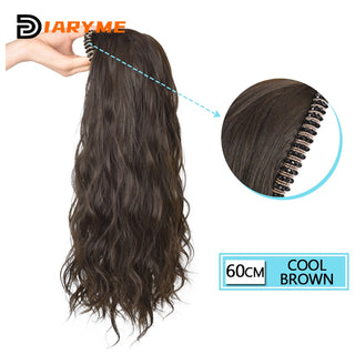 DM Headband Wig Synthetic Long Wavy Hair Wigs With Headband Cosplay Wig Female Natural Heat Resistant Half Hair Wig For Women ALODIA STORE