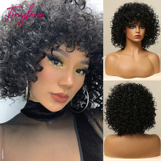 Chocolate Brown Mixed Golden Blonde Long Straight Synthetic Women's Headband Wigs Bohemian Hair For Black Women Fake Hair ALODIA STORE