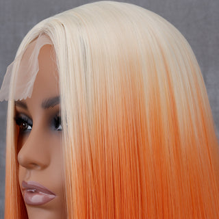 WERD Short Orange Wig Middle Part Blonde Lady Bob Hair Synthetic Heat Resistant Wig Cosplay Wig ALODIA STORE