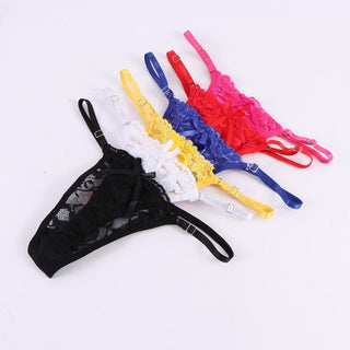 Women Thongs and G Strings Mini Thong Underwear Lace Panties Transparent Lingerie Briefs Women Sexy Adjustable Mujer ALODIA STORE