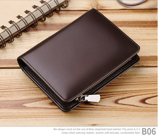 WILLIAMPOLO Coin Purses Genuine Leather Men Wallet With Card Holder Short Purse Zipper Wallets Casual Standard Wallets PL293 ALODIA STORE