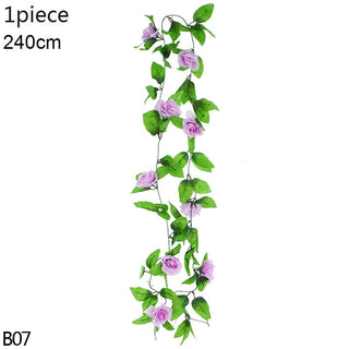 Wisteria Artificial Flower Vine Ivy Leaf Garland Silk Rose Flowers Rattan String Vine Wedding Arch Flower Home Garden Decoration ALODIA STORE
