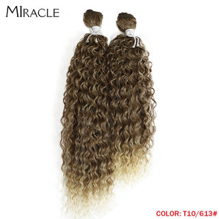 Afro Kinky Curly Hair Wave Synthetic Hair Heat Resistant Deep Wave Hair Bundles Extensions Brown Miracle hair Curly Weave Hair ALODIA STORE