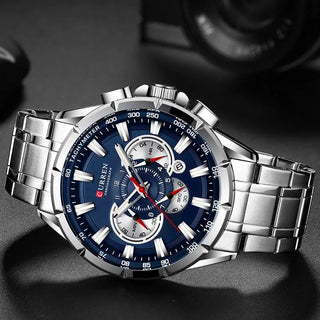 Curren Men’s Watches Top Brand Luxury Chronograph Quartz Men Watch Waterproof Sport Wrist Watch Men Stainless Steel Male Clock ALODIA STORE