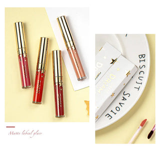 QIBEST Liquid Lipstick Waterproof Lipgloss 24 Color Lipgloss Lipstick Lips Makeup Cosmetic Long Lasting Lip Tint Lip Gloss Matte ALODIA STORE