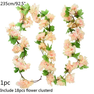 Wisteria Artificial Flower Vine Ivy Leaf Garland Silk Rose Flowers Rattan String Vine Wedding Arch Flower Home Garden Decoration ALODIA STORE