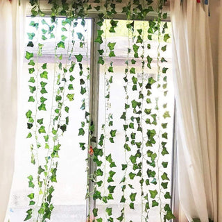 240cm Green Silk Artificial Hanging Ivy Leaf Garland Plants Vine Grape Leaves 1Pcs Home Bathroom Decoration Garden Party Decor ALODIA STORE