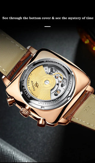 AILANG new watch men's automatic mechanical watch waterproof tourbillon black technology luminous fashion men's watch ALODIA STORE