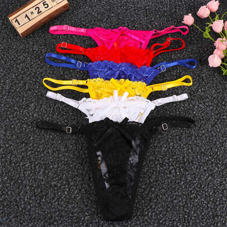Women Thongs and G Strings Mini Thong Underwear Lace Panties Transparent Lingerie Briefs Women Sexy Adjustable Mujer ALODIA STORE