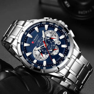 Curren Men’s Watches Top Brand Luxury Chronograph Quartz Men Watch Waterproof Sport Wrist Watch Men Stainless Steel Male Clock ALODIA STORE