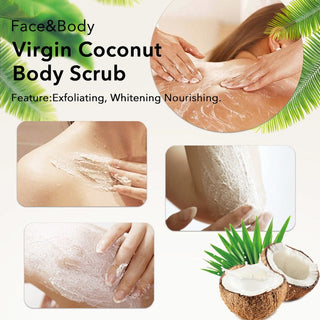 Luxsimel coconut Body Scrub Soft Sugar Organic Exfoliating Whitening Nourishing White Face cream for skin care body scrub cream ALODIA STORE