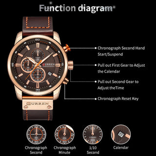 CURREN Fashion Date Quartz Men Watches Top Brand Luxury Male Clock Chronograph Sport Mens Wrist Watch Hodinky Relogio Masculino ALODIA STORE