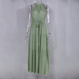 Summer Long Dress Polka Dot Casual Dresses Black Sexy Halter Strapless New 2023 ALODIA STORE