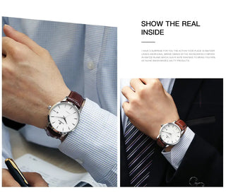 STARKING Business Men Watch 40mm Men's Mechanical Watch Simple Sapphire AM0184 2023 Calendar Ultra Thin Mechanical Watch 5Bar ALODIA STORE