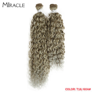 Afro Kinky Curly Hair Wave Synthetic Hair Heat Resistant Deep Wave Hair Bundles Extensions Brown Miracle hair Curly Weave Hair ALODIA STORE