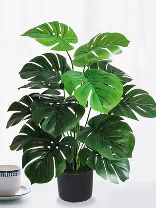 Artificial Plants Green Palm Leaves Monstera Home Garden Living Room Bedroom Balcony Decoration Tropical Plastic Fake Plant Long ALODIA STORE