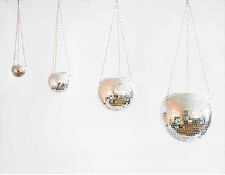 Disco Ball Hanging Flower Pot For Indoor Plants Bohemian Style Flower Planter Pots Rope Mirror Hanging Basket Garden Decor Vase ALODIA STORE