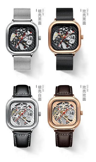 AILANG Men's Watch Top Brand Luxury Watch Men's Mechanical Silicone Strap Waterproof Watch Men's Hollow Reloj Hombre 2020 New ALODIA STORE