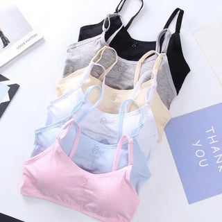 5PcLlot Young Girls Bra Cotton Training Bra Teenagers Lingerie Underwear 8-14Years ALODIA STORE