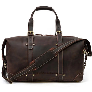 100% Genuine Crazy Horse Leather Men Travel Bags With Rivet Big HandBag For Male Cowhide Duffel Bag Mans Travelling Bag luxury ALODIA STORE