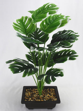 Artificial Plants Green Palm Leaves Monstera Home Garden Living Room Bedroom Balcony Decoration Tropical Plastic Fake Plant Long ALODIA STORE