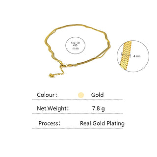 Yhpup Charm New Geometric Snake Chain Necklace Trendy Stainless Steel Jewelry Golden Metal Texture брелок Women Waterproof Gift ALODIA STORE