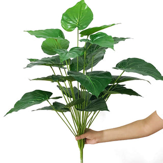 75cm 24Fork Fake Plants Large Artificial Monstera Tree Branch Plastic Tropical Palm False Turtle Leaf For Home Garden Room Decor ALODIA STORE
