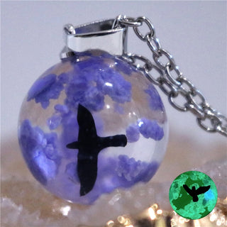Chic Transparent Resin Rould Ball Moon Pendant Necklace Women Blue Sky White Cloud Chain Necklace Fashion Jewelry Gifts for Girl ALODIA STORE