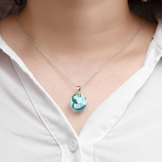 Chic Transparent Resin Rould Ball Moon Pendant Necklace Women Blue Sky White Cloud Chain Necklace Fashion Jewelry Gifts for Girl ALODIA STORE