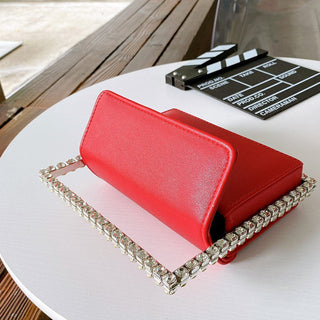 Luxury Colored Diamond Half Moon Women Purses and Handbags Evening Bag Serpentine Designer Party Clutch Bag Chic Wedding Bag ALODIA STORE
