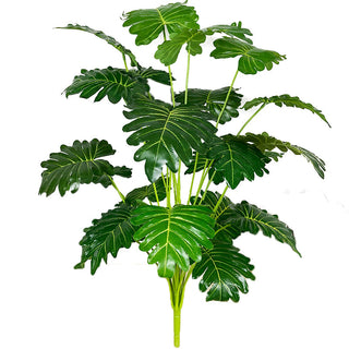 75cm 24Fork Fake Plants Large Artificial Monstera Tree Branch Plastic Tropical Palm False Turtle Leaf For Home Garden Room Decor ALODIA STORE
