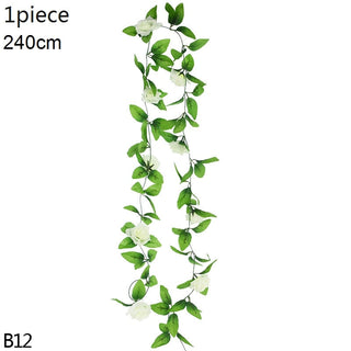 Wisteria Artificial Flower Vine Ivy Leaf Garland Silk Rose Flowers Rattan String Vine Wedding Arch Flower Home Garden Decoration ALODIA STORE