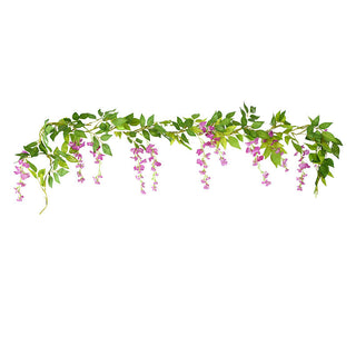 Wisteria Artificial Flower Vine Ivy Leaf Garland Silk Rose Flowers Rattan String Vine Wedding Arch Flower Home Garden Decoration ALODIA STORE