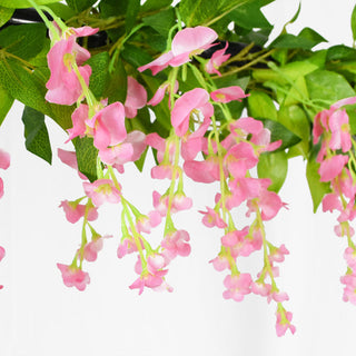 Wisteria Artificial Flower Vine Ivy Leaf Garland Silk Rose Flowers Rattan String Vine Wedding Arch Flower Home Garden Decoration ALODIA STORE