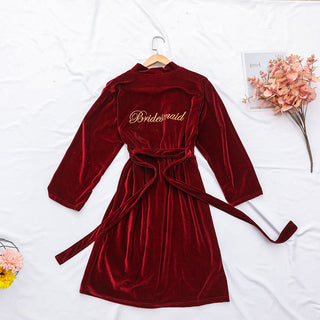 Women Sexy Bride Wedding Robe Sleepwear Velvet Intimate Lingerie women sexy ALODIA STORE