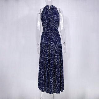 Summer Long Dress Polka Dot Casual Dresses Black Sexy Halter Strapless New 2023 ALODIA STORE