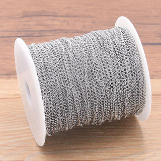 5 Meters/Lot 3 Size Stainless Steel Polishing Necklace Tail Chains For DIY Jewelry Findings Making Materials Handmade Supplies ALODIA STORE