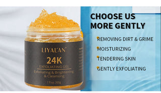 24K Gold Face Scrub Exfoliating Reduce Blackheads Peeling Gel Anti-Acne Pore Cleaning Body Skin Brighten Moisturizing Cream 200g ALODIA STORE