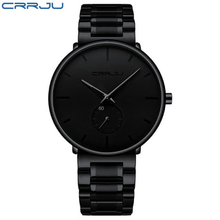 CRRJU Mens Watches Stainless Steel Men's Wrist Watch Casual Luxury Waterproof Sport Watch for Men Quartz Watch Relogio Masculino ALODIA STORE
