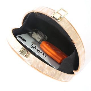 Semicircle Acrylic Wallet Women Evening Clutches Design Bag ALODIA STORE