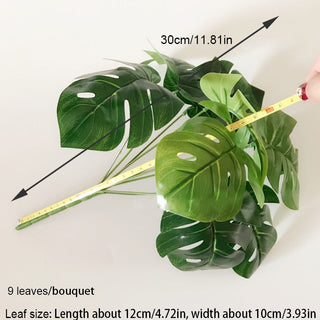 Artificial Plants Green Palm Leaves Monstera Home Garden Living Room Bedroom Balcony Decoration Tropical Plastic Fake Plant Long ALODIA STORE