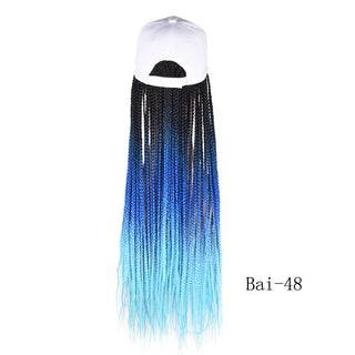 Box Braids Baseball Cap Wig 24inch Long Synthetic Braid Wigs Hat with Braiding Hair Extensions For Black Women Adjustable Size ALODIA STORE