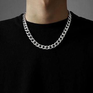 Stainless Steel Chain Necklace Long Hip Hop for Women Men on The Neck Fashion Jewelry Gift Accessories Silver Color Choker ALODIA STORE