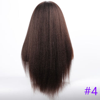 Long Kinky Straight Synthetic Wigs for Black Women Black Brown Blonde Ginger Red White Hair Afro Wigs Synthetic STW Hair Wigs ALODIA STORE