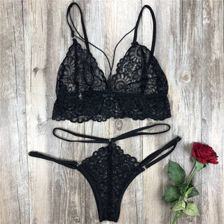 2020 Hot Women Sexy Romantic See Through Bra Transparent Lace Underwear Sexy Women Sets Lingerie Set Femme Bra And Panties Set ALODIA STORE