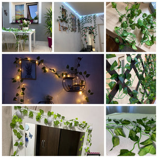1Pc 230Cm Green Vine Silk Artificial Ivy Hanging Leaf Garland Plant Creeper Leaf Home Decor Wedding Bathroom Garden Decoration ALODIA STORE