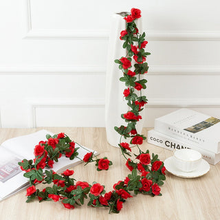 250CM Rose Artificial Flowers Christmas Garland for Wedding Home Room Decoration Spring Autumn Garden Arch DIY Fake Plant Vine ALODIA STORE